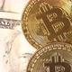 Macro Video, Bitcoin Coins Are On Dollar Bills - VideoHive Item for Sale