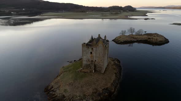 Abandoned Ruins of Castle Stalker in Scotland
