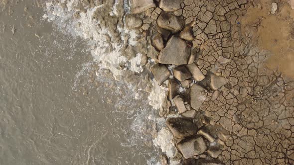 Water pollution at sea coastal