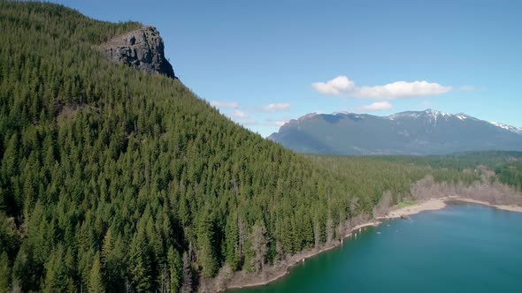 Pacific Northwest Aerial Of Popular Hiking Trail Lookout Rattlesnake Ridge