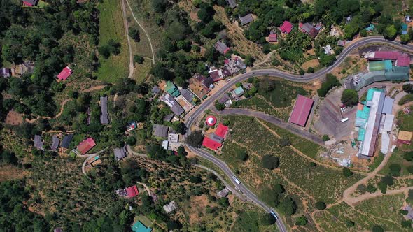 Aerial view of Nuwara Eliya, a small town in, Sri Lanka.