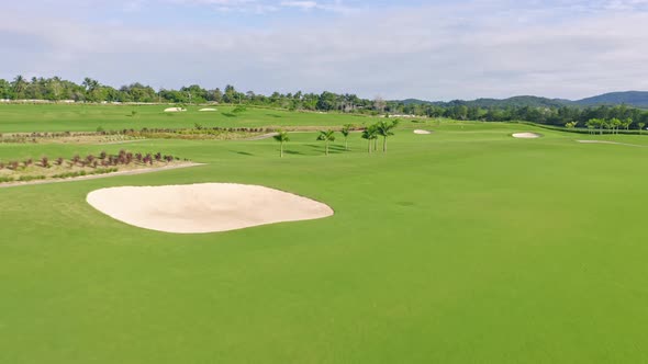 Vast And Vibrant Track Of Vistas Golf And Country Club In Santo Domingo, Dominican Republic. Aerial