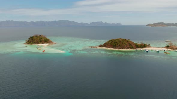 Small Torpic Island White Sandy Beach Top View