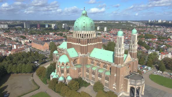 Basilica of the Sacred Heart in Brussels and surrounding city