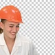 Young female construction engineer smiling, Alpha Channel - VideoHive Item for Sale