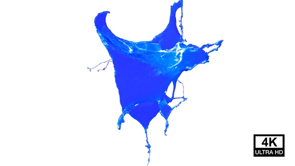 Collision Of Streaming Blue Paint Splash V5