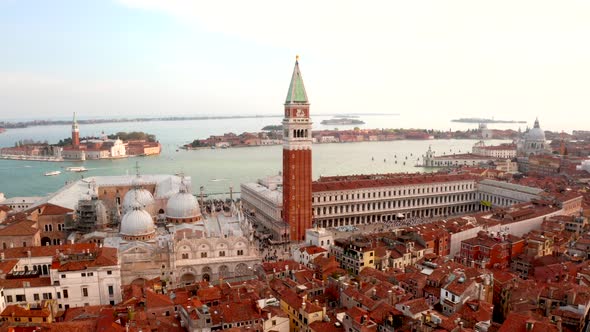 Aerial view of San Marco square in Venice