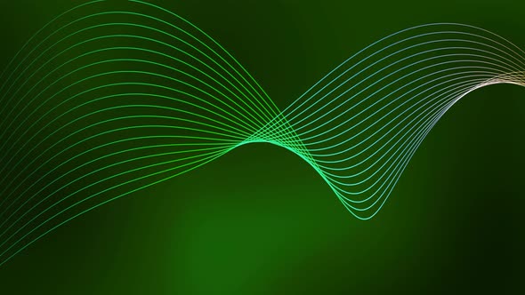 New Green Gradient Ribbon Line Wave Animated