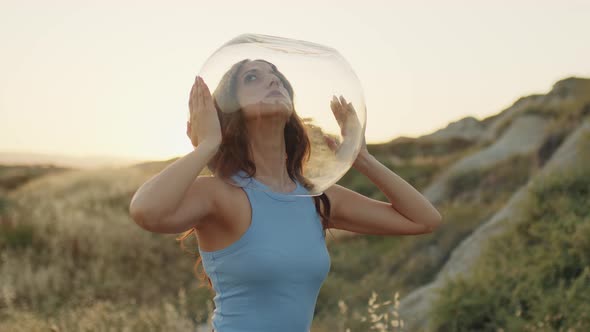 Girl Inside a Glass Bubble