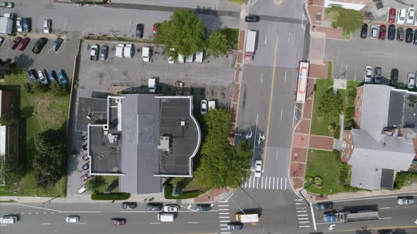 Top Down Aerial View of a Neighborhood in Long Island