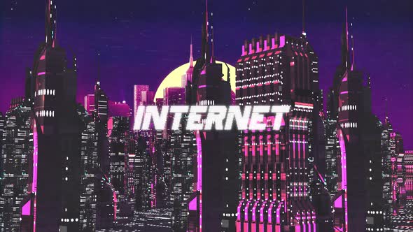 Retro Cyber City Background Internet