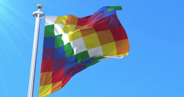 The Wiphala Flag Waving