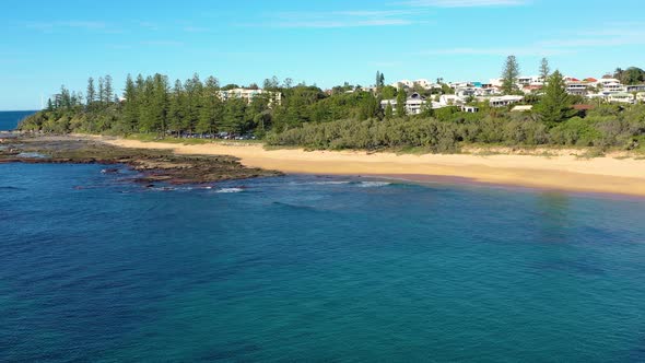 Aerial view of Shelly Beach Caloundra, Sunshine Coast, Queensland, Australia