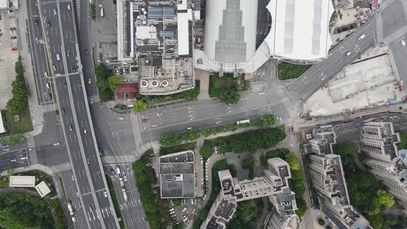 Aerial Shanghai Subway Station