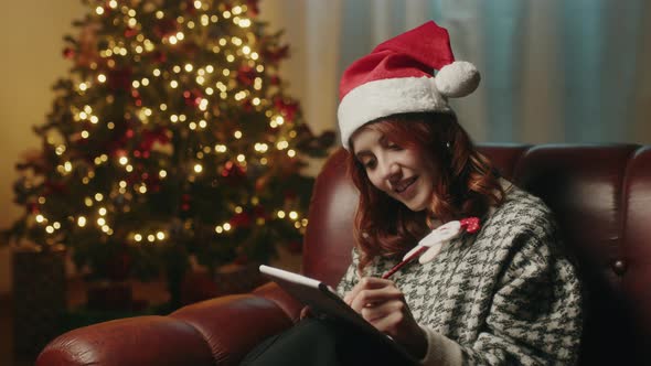 Girl Writes Christmas Letter For Santa