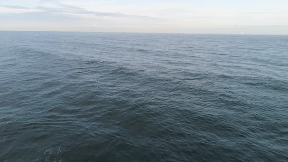 Seascape With Dark Blue Sea With Small Waves