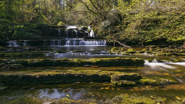 Spring Forest Cascade Waterfalls in county Leitrim in Ireland alt