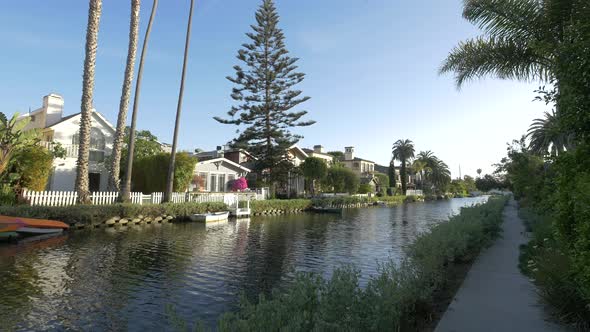 Houses along a canal 