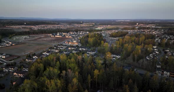 Aerial over the Sunrise community in Puyallup, Washington.