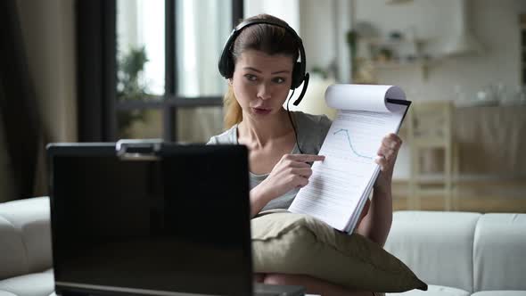 Young woman working from home during illness or pandemic