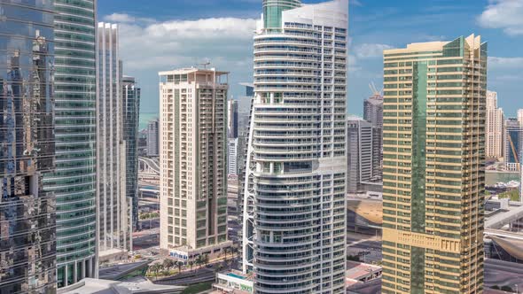 Residential Apartments and Offices in Jumeirah Lake Towers District Timelapse in Dubai
