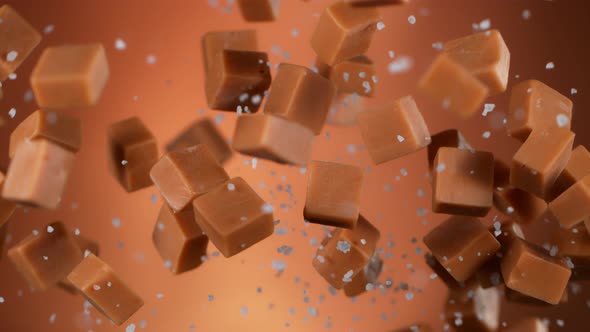 Super Slow Motion Shot of Salted Caramel Explosion at 1000Fps