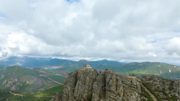 Breathtaking shoot of a guard house on the top of a hill