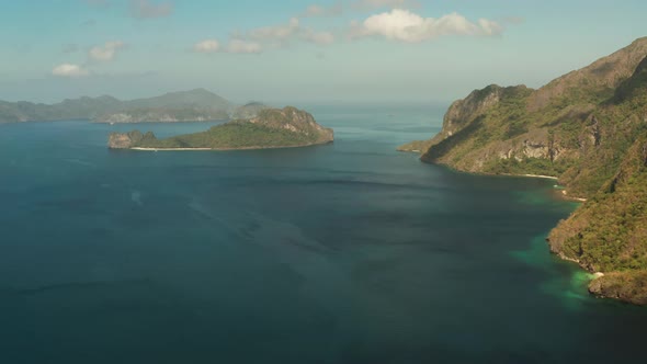 Seascape with Tropical Islands El Nido Palawan Philippines alt