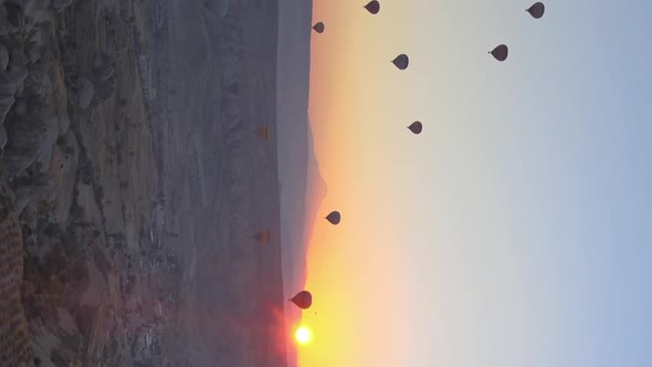 Vertical Video  Balloons in Cappadocia Turkey