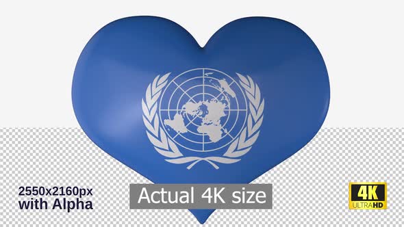 United Nations Flag Heart Spinning