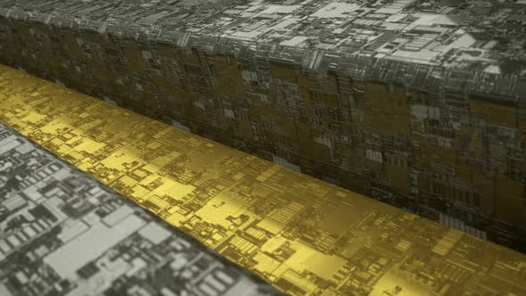 Gold and Black Metal. Hi Tech Texture 9