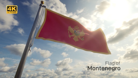 Montenegro Flag on a Flagpole - 4K