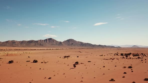 Namibia Kalahari Desert in Africa. Aerial Drone Shot. Lanscape of the  the Desert. View From Above C