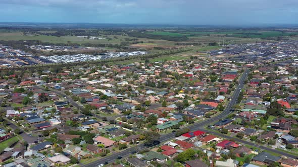 AERIAL Suburbs Of Grovedale And Waurn Ponds, Geelong Australia