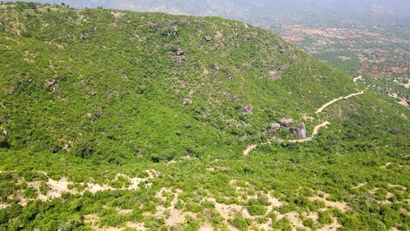 Drone view of West Pokot, North Rift  -Kenya -:green raining season on the north dry parts of  Kenya