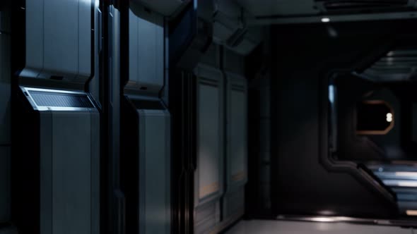 Clean Sterile Futuristic Science Fiction Interior of a Laboratory or Spaceship alt