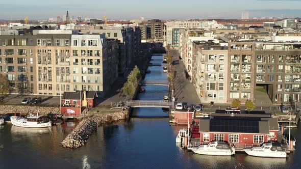 Flying Over Copenhagen Canal Drone Footage By Drone Rune 2