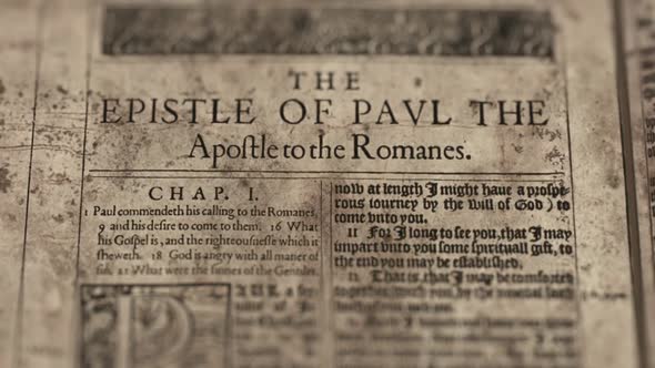 The Epistle Of Paul The Apostle To The Romanes, Slider Shot, Old Paper Bible, King James Bible