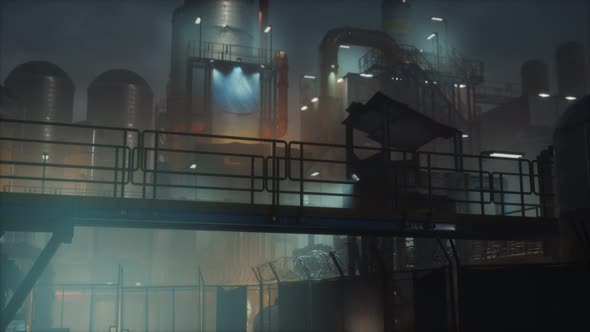 Petrochemical Industry Factory at Night alt