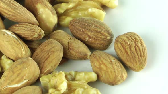 Walnuts And Almonds Are Rotating