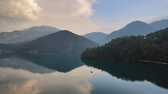 Seductively beautiful lake ledro in a lush and extraordinary valley ledro in North Italy (Trentino)