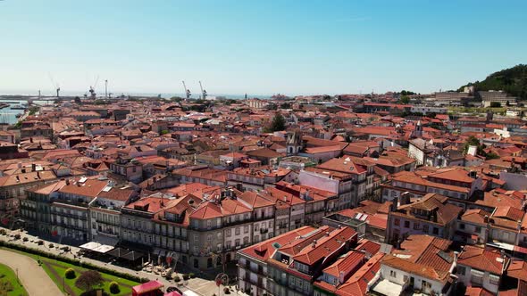 Majestic rooftops of Viana do Castelo town in Portugal