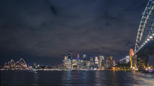 Sydney city at night timelapse