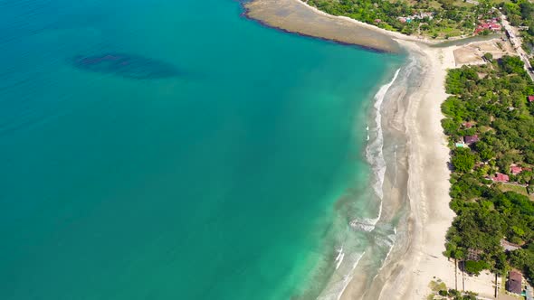 Turquoise Water in the Lagoon, Top View, Luzon Island Coast, Philippines