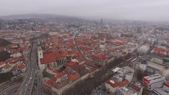 Bratislava cityscape, aerial view