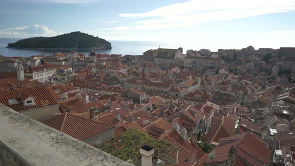 Old Town Dubrovnik on Sunny Day View From the City Wall