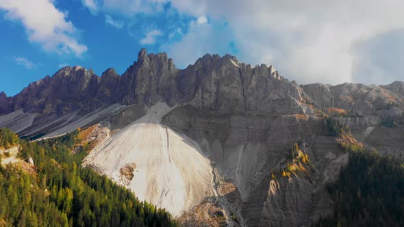 Bird's-eye View of the High Peaks of the Mountains in the Province of Bolzano, Tullen in Dolomites