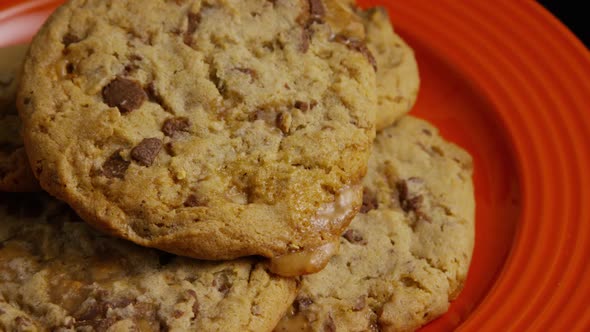 Cinematic, Rotating Shot of Cookies on a Plate - COOKIES 335