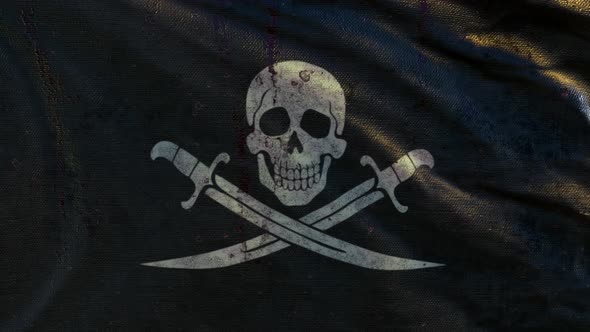 Pirate Flag Close Up Looping 4K