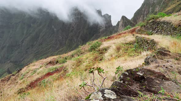 Majestic View of Mountains and Valleys on the Trekking Path on Santo Antao Island